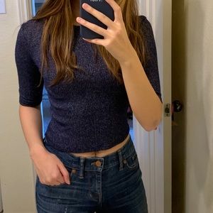Dark blue crop top